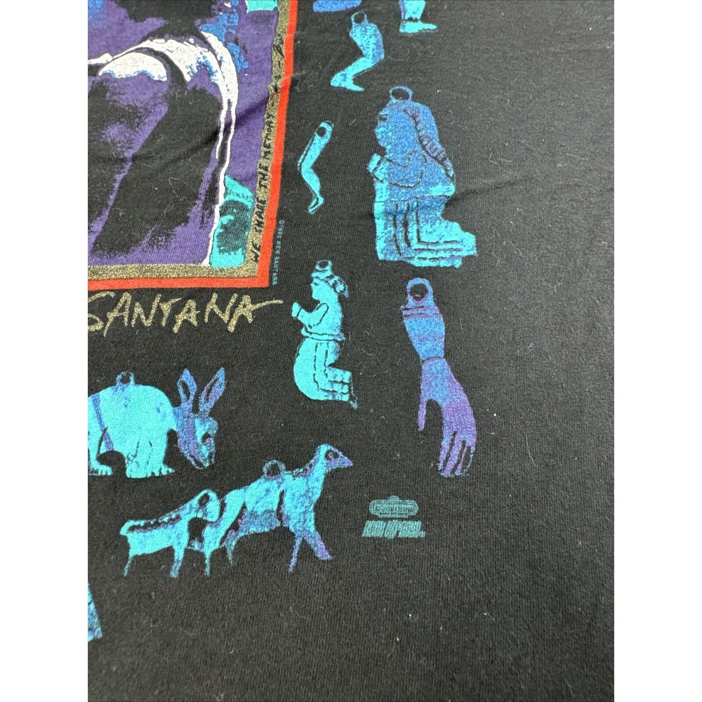 Vintage 90s Carlos‎ Santana Milagro T Shirt Single Stitch Tour Concert Rock XL - Picture 4 of 16